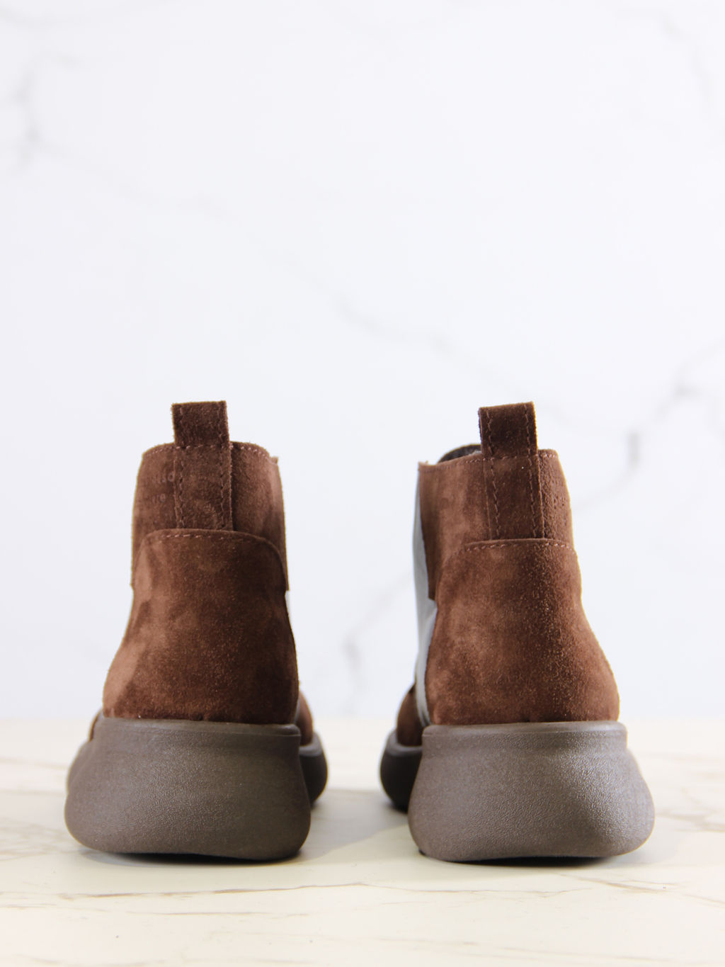 Ботинки 305.927br.Шоколадная кожа+коричневая замша/шерсть