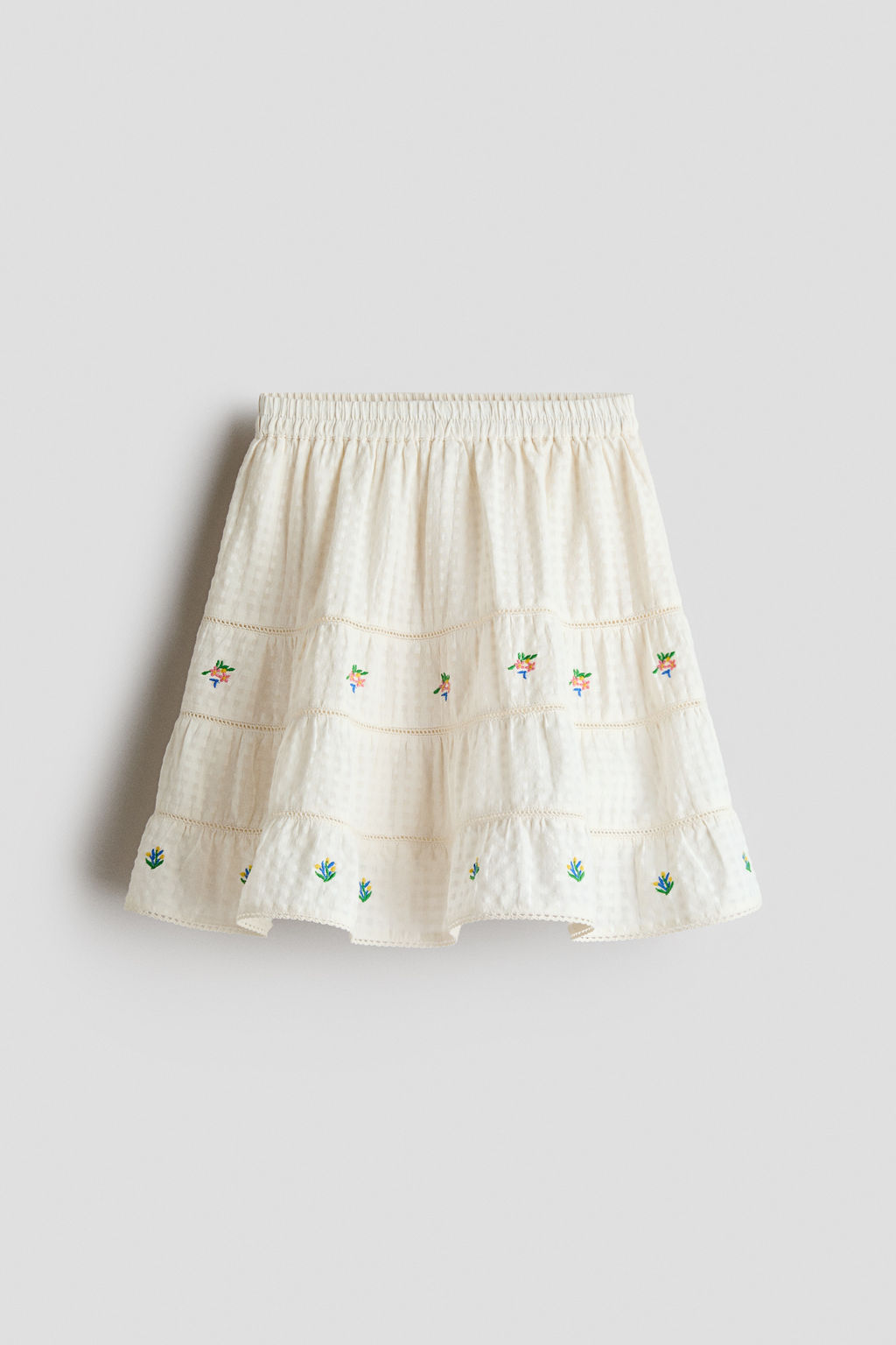 Falda de algod?n con detalles bordados