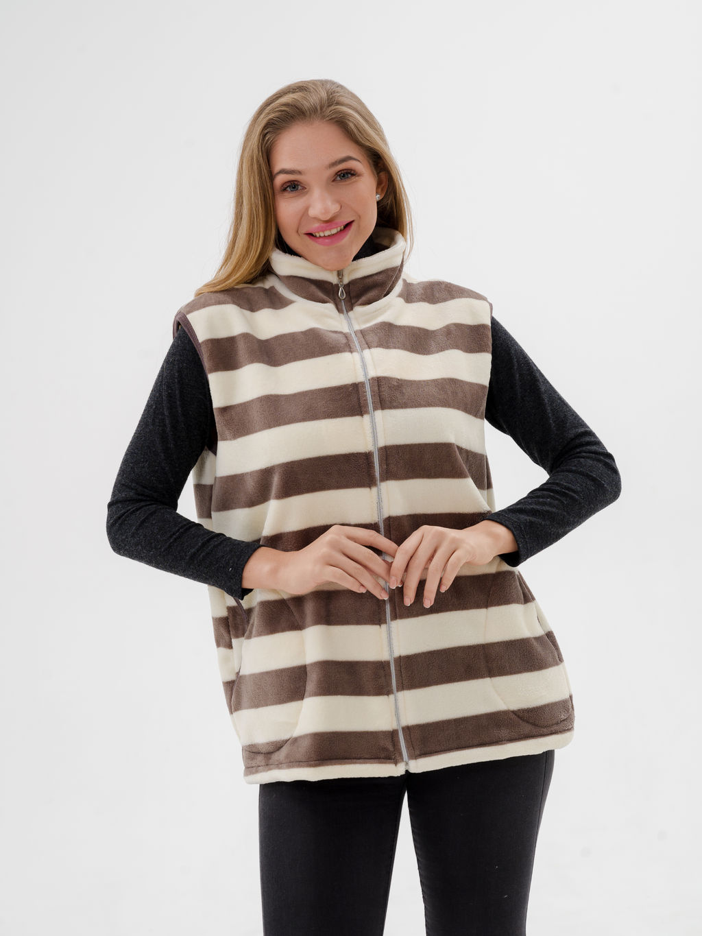 Жилет женский из ультрасофта Полоса - Амадэль фото 3