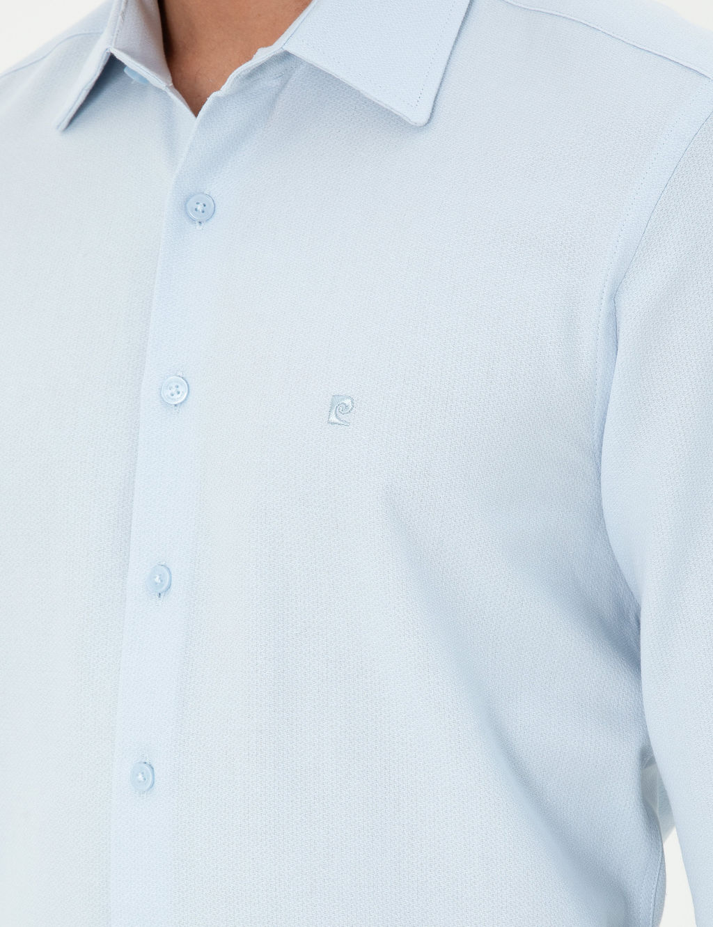 A__k Mavi Slim Fit Uzun Kollu G_mlek