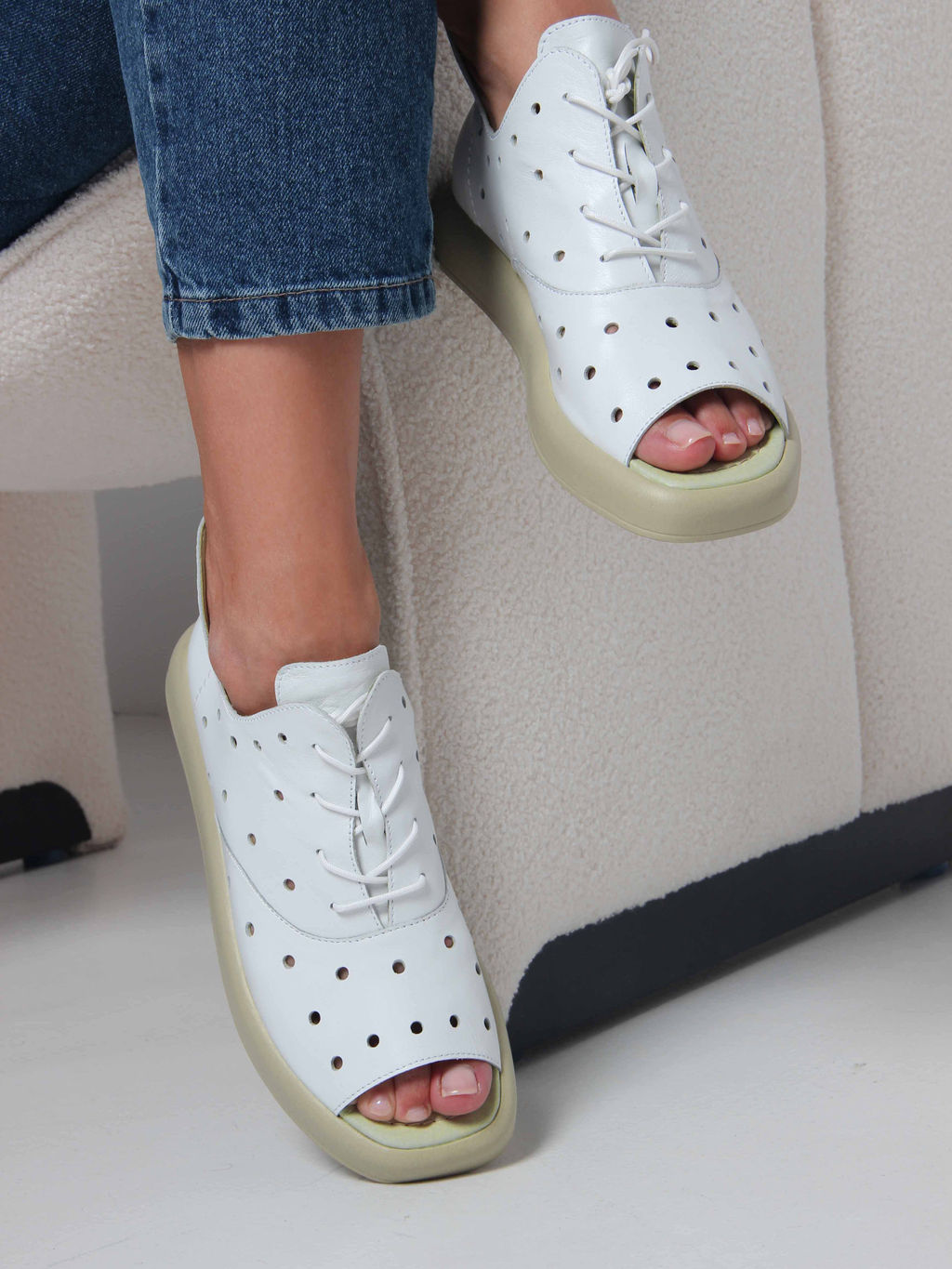 Босоножки 1059.0132gr. Белый зеленый