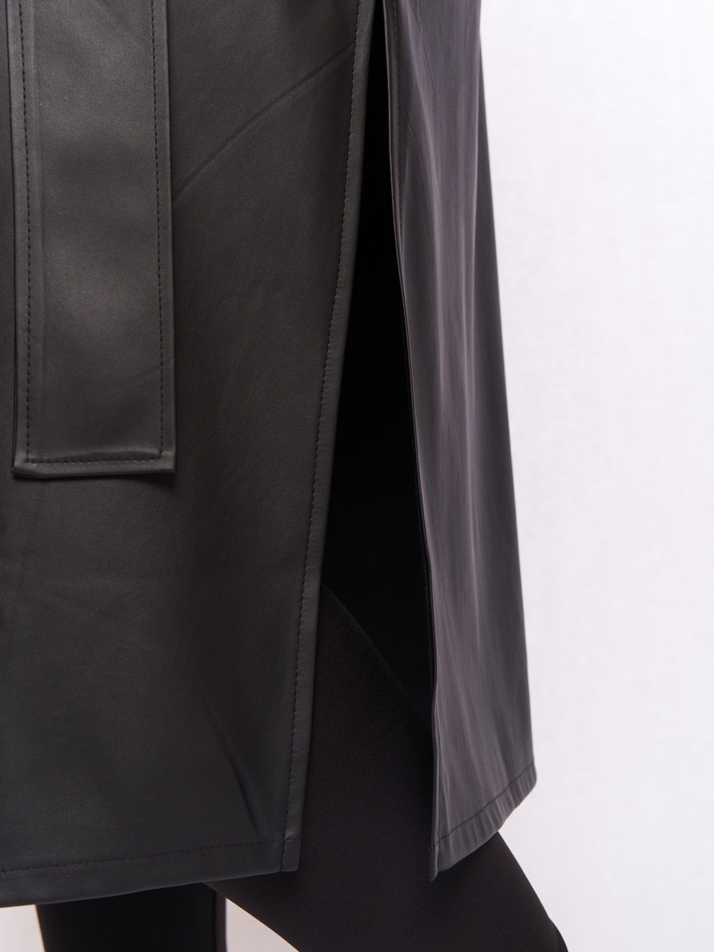 Кардиган кожаный KA05109BLK01