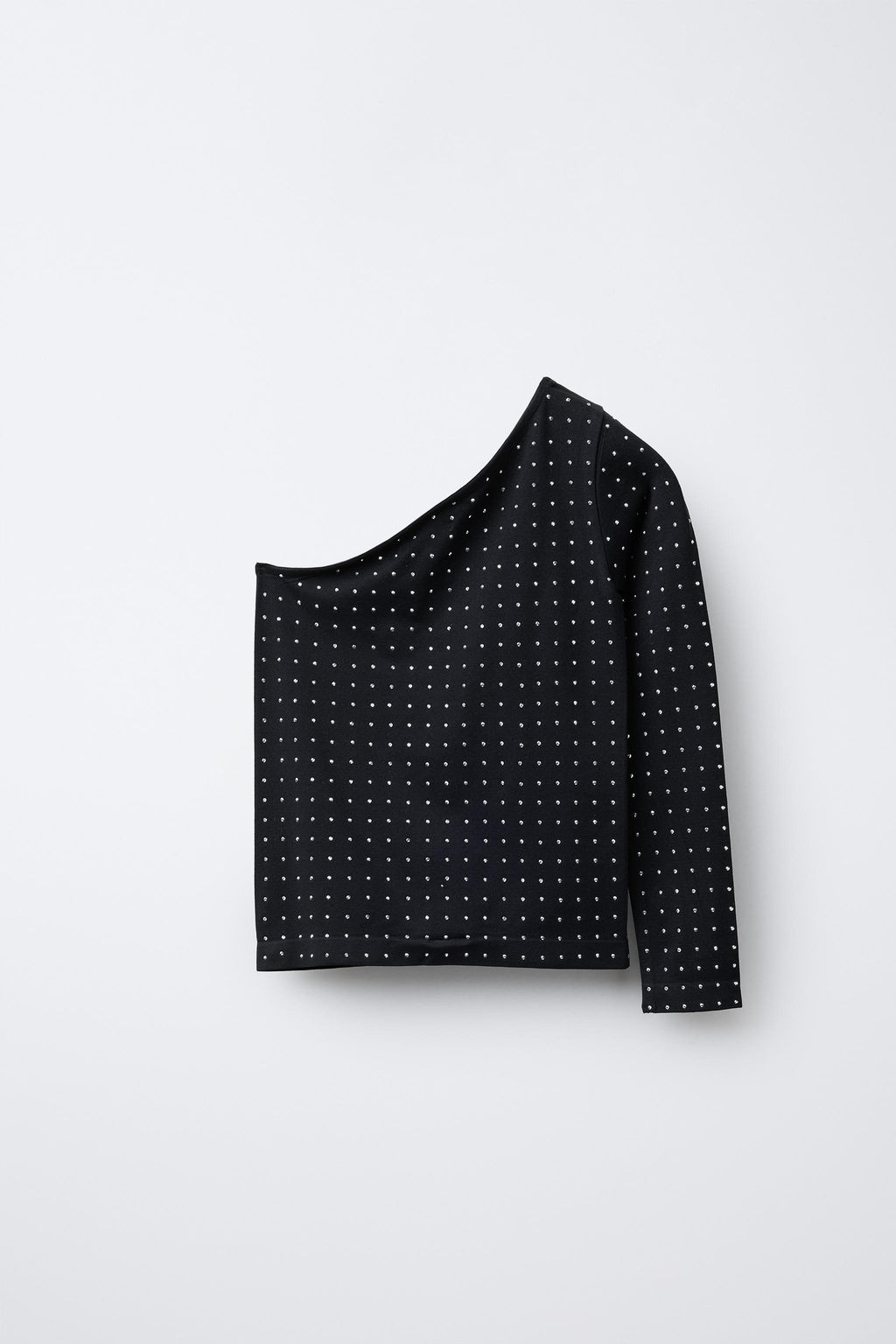 ASYMMETRIC SEAMLESS RHINESTONE T-SHIRT - Zara фото 2