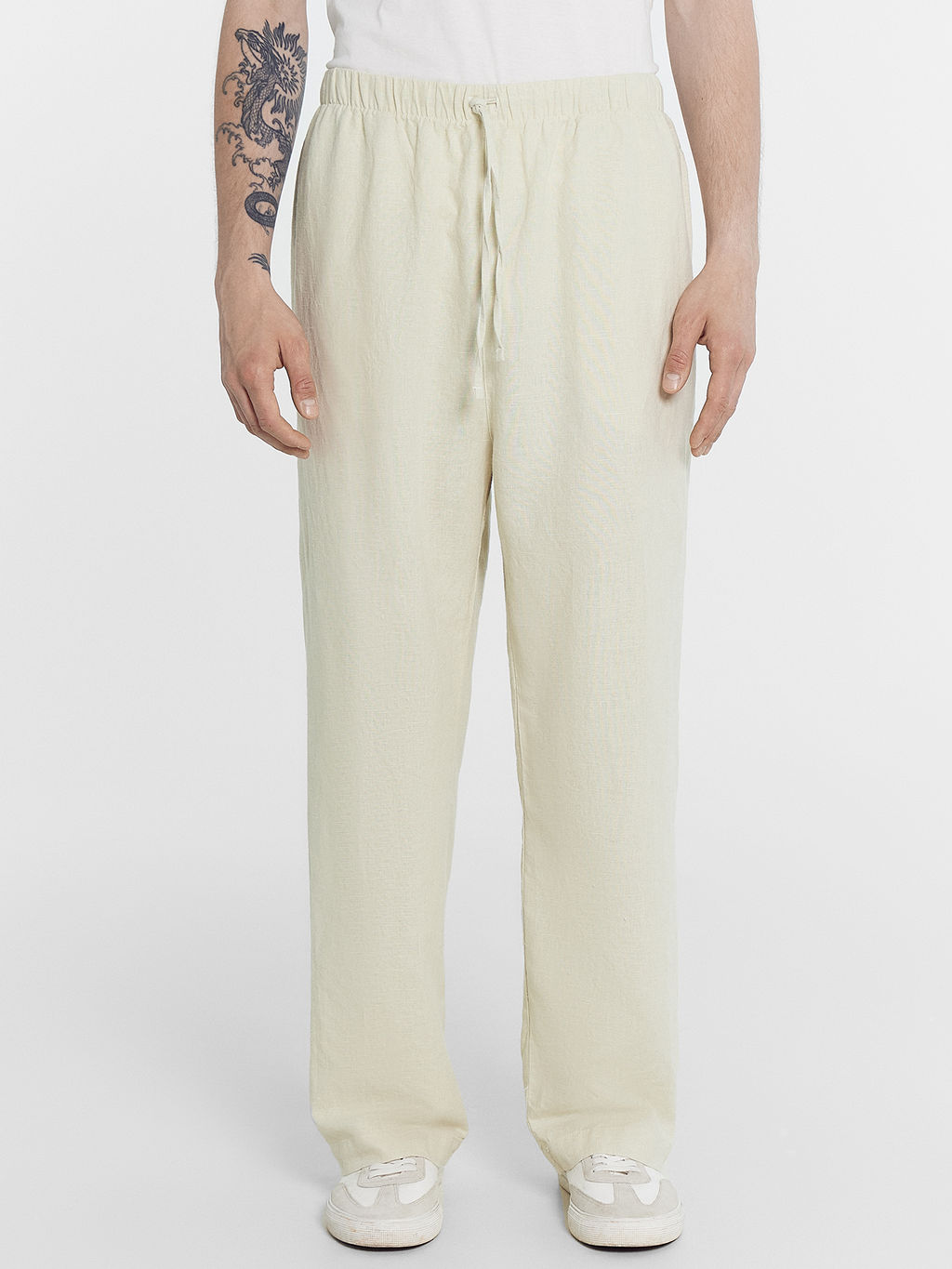 Брюки мужские молочные из хлопка и льна молочный 181259-1 - Mark formelle фото 2