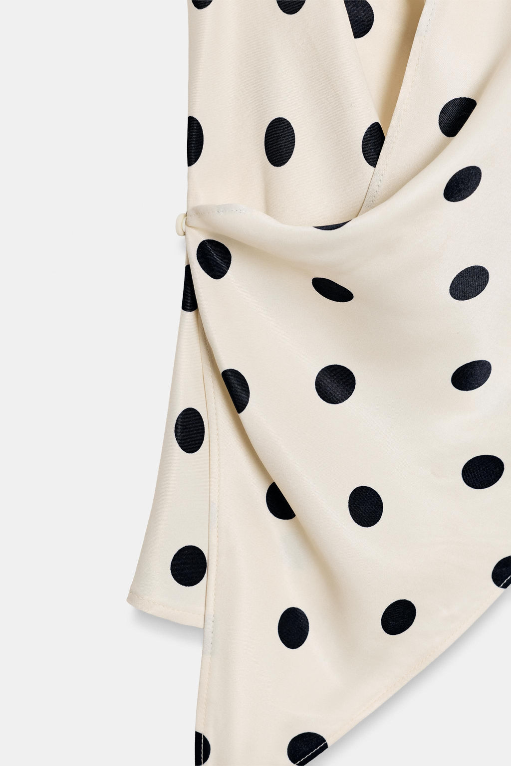 TOP SATINADO HALTER LUNARES / Blanco / Negro - Zara фото 7