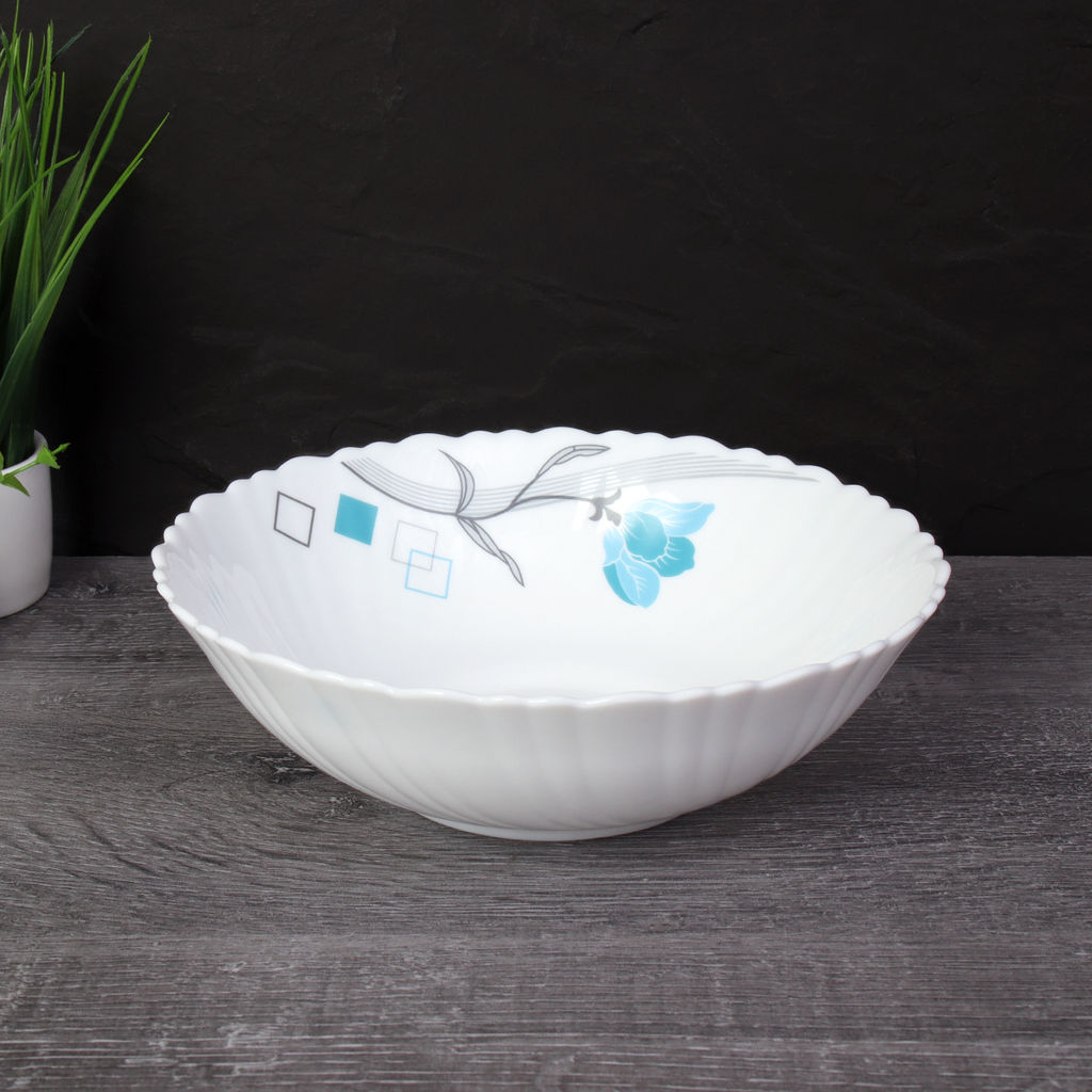 Салатник 650 мл 175 мм тарелка глубокая / TW-70 (6834-2) /уп 48/ Бирюза квадраты - Галеонтрейд фото 2