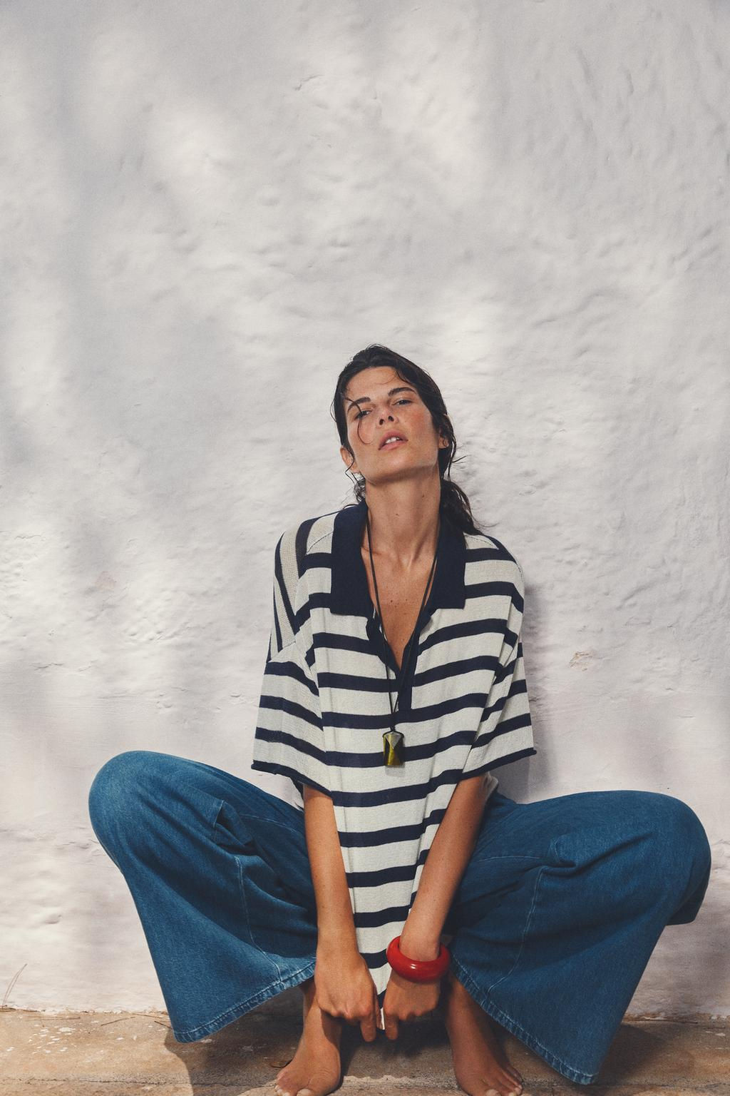 STRIPED KNIT POLO SHIRT - Zara фото 9