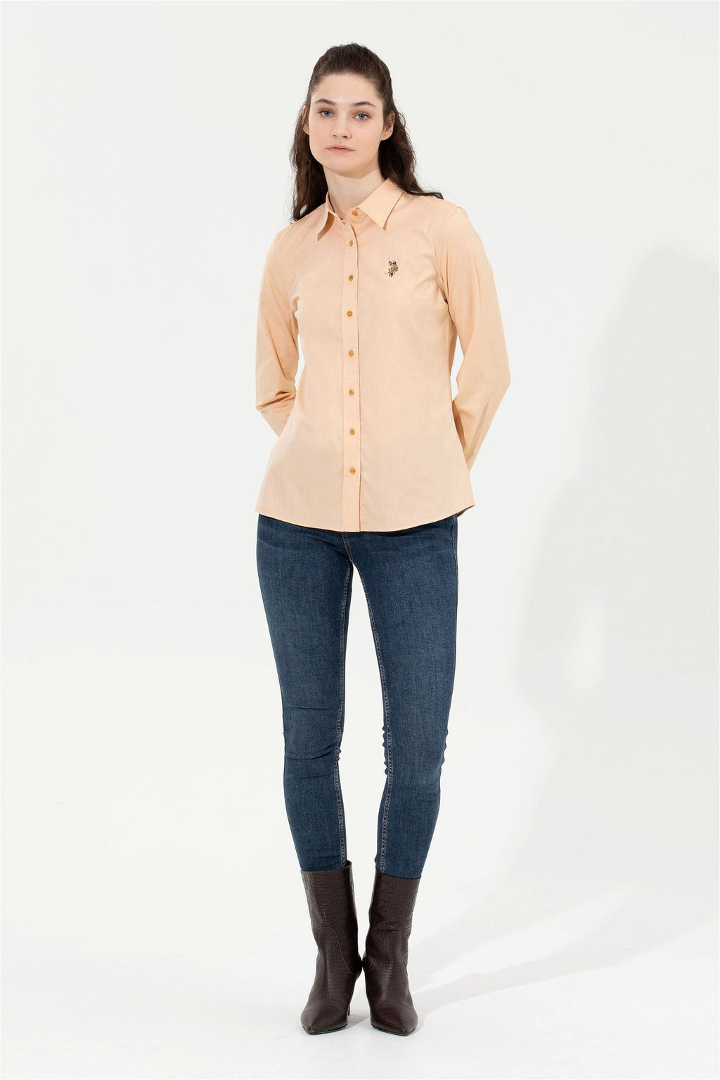 Рубашка женская шафрановая Uzunkol Basic - U.s. polo assn фото 9