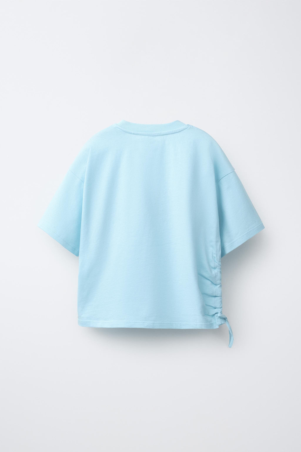 CAMISETA TEXTO FRUNCIDO / Azul claro - Zara фото 2