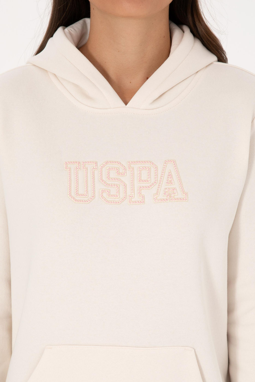 Kad_n Krem _ardonlu Kap__onlu Basic Sweatshirt - U.s. polo assn фото 6