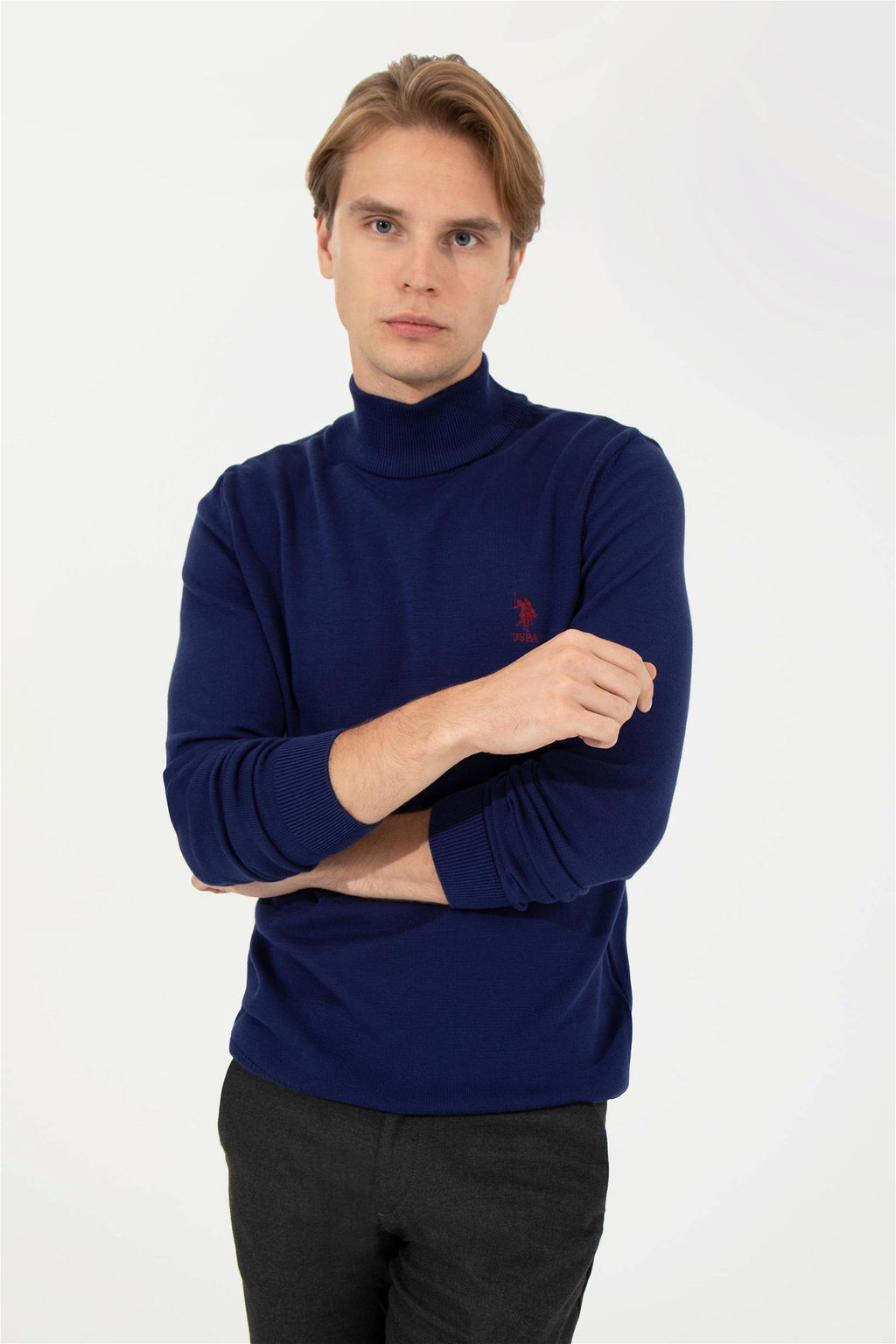 U. S. Polo Assn / Мужской синий базовый свитер - U.s. polo assn фото 10