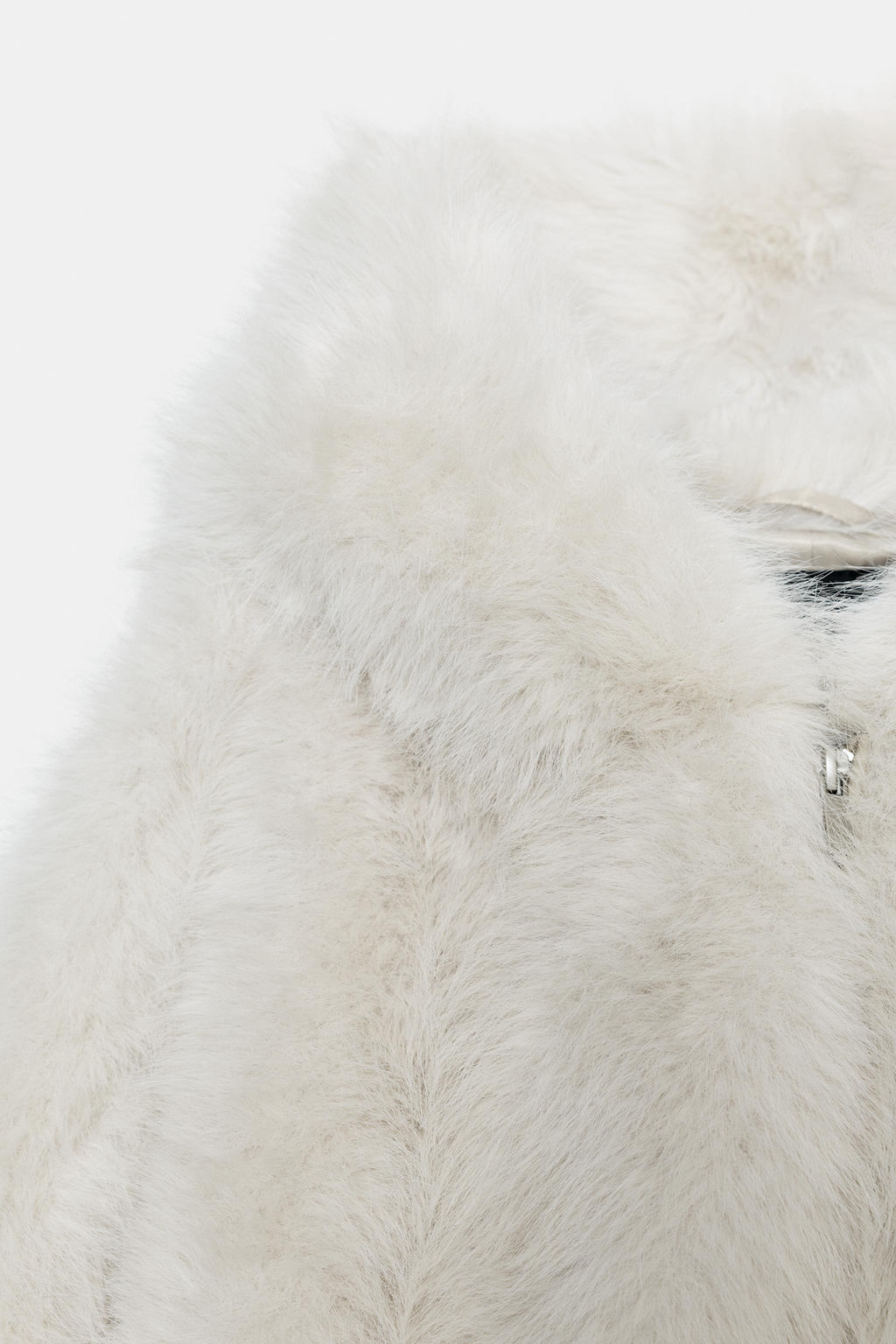 SHORT FAUX FUR COAT WITH HOODIE - Zara фото 5