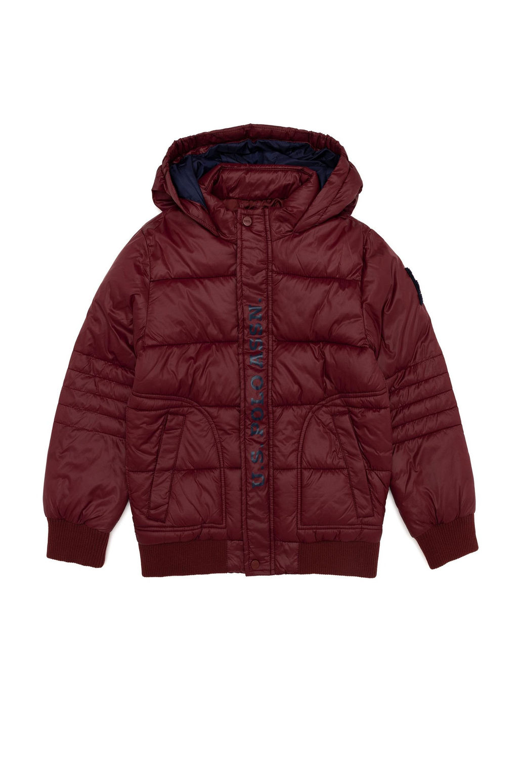 U. S. Polo Assn Бордовое пальто с капюшоном для мальчика - U.s. polo assn фото 5