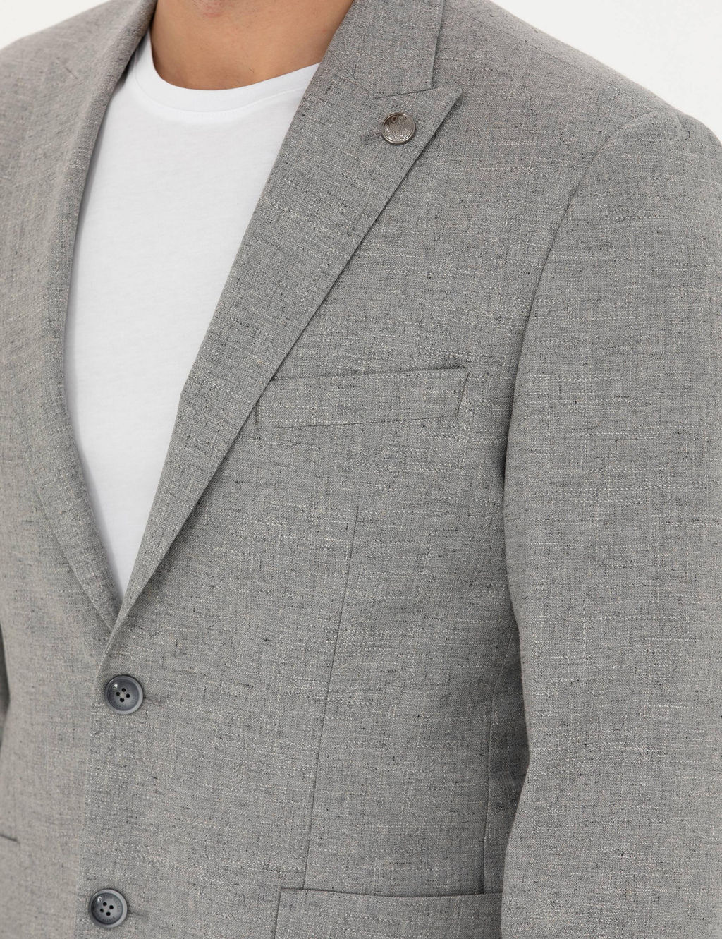 Gri Slim Fit Y_n Kar___ml_ Tak_m Elbise