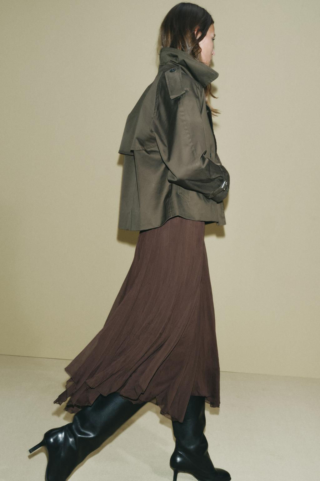 WATER-REPELLENT CROPPED TRENCH COAT ZW COLLECTION - Zara фото 13