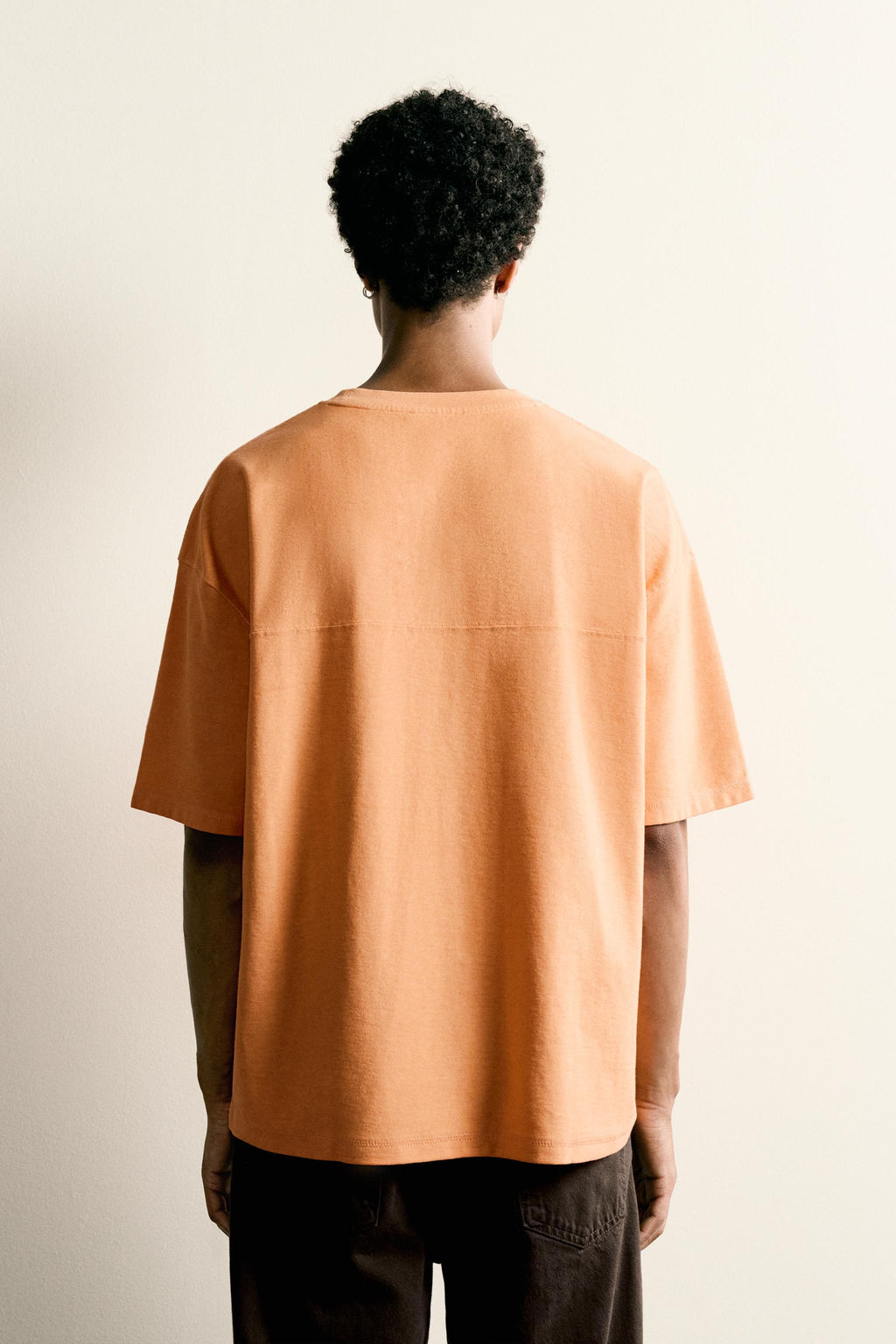 CAMISETA RELAXED FIT COSTURA / Naranja - Zara фото 3