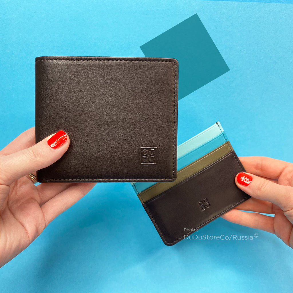 Итальянский мужской кошелек DuDu серии Tullio | коричневый - Dudubags фото 7