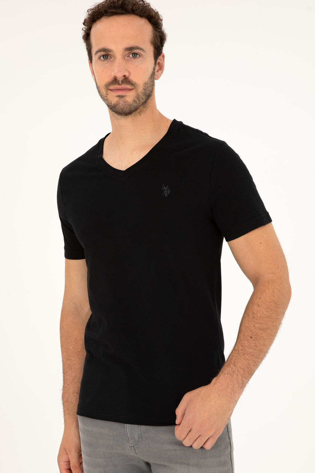U. S. Polo Assn / Мужская черная базовая футболка - U.s. polo assn фото 3