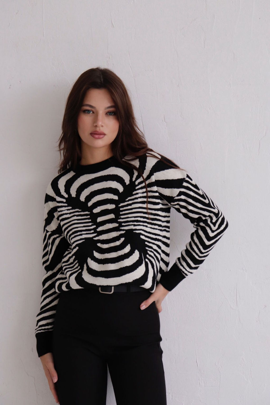 10446 Джемпер чёрно-белый - Martichelli фото 35