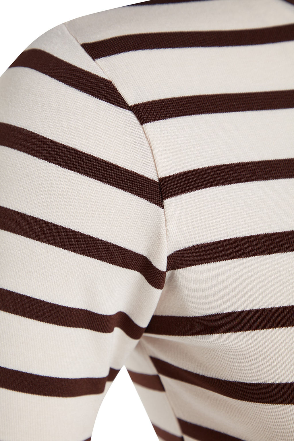 Kahverengi Cizgili Premium Viskoz Yumusak Kumasl? Fitted Crop Esnek Orme Bluz TWOAW24BZ00048