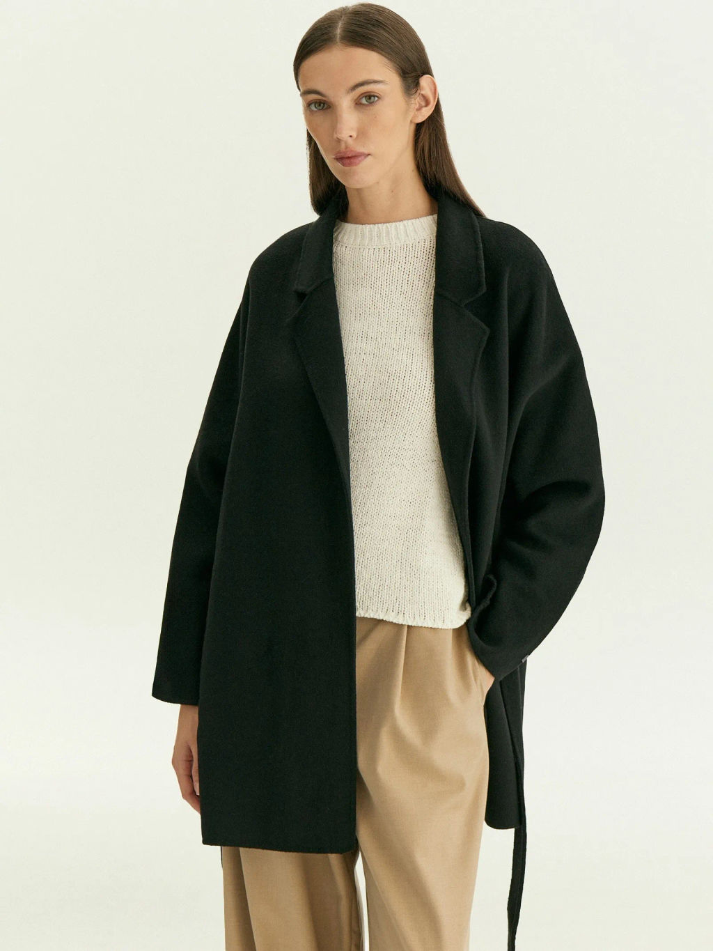 Полупальто-халат из шерсти, R136/agato