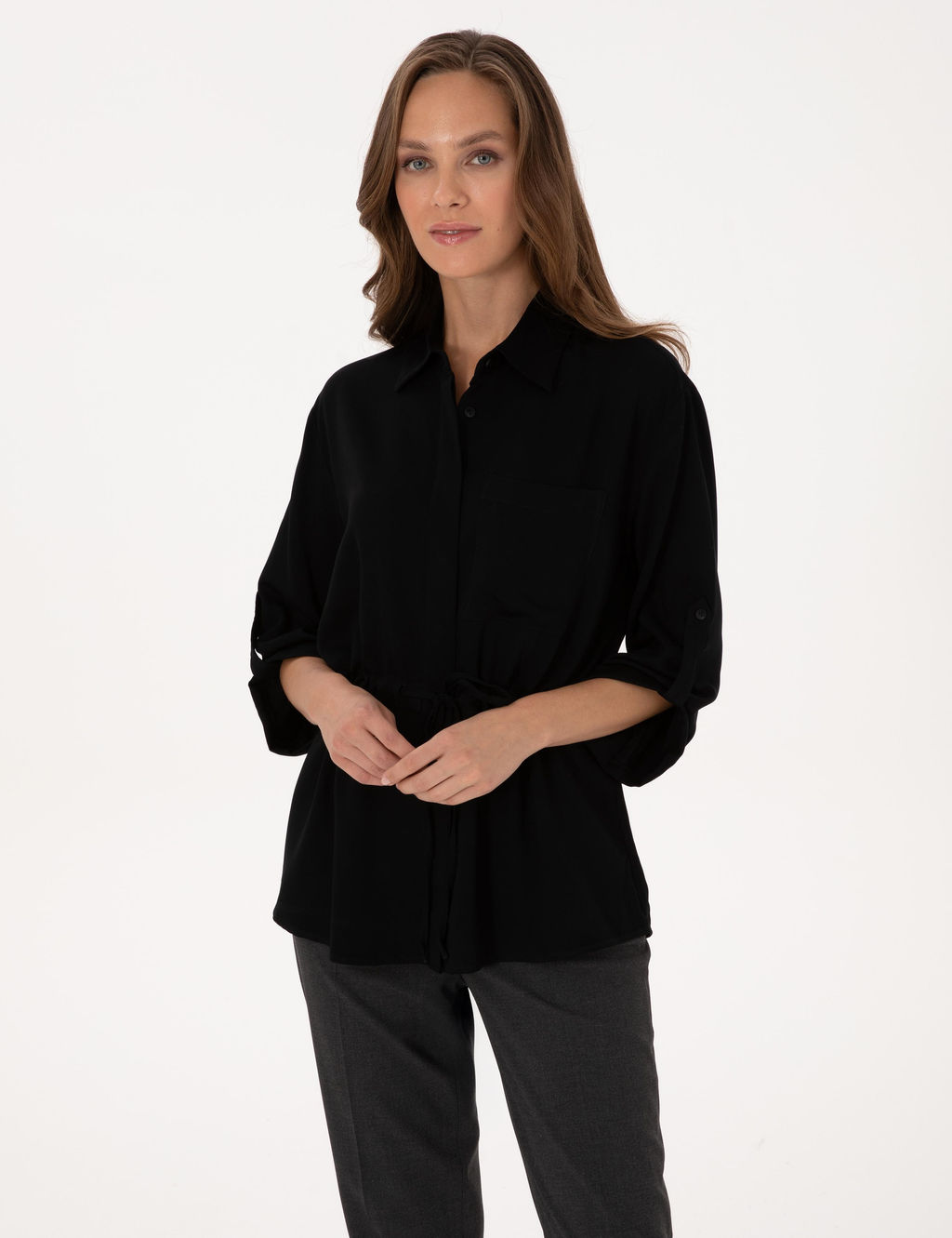 Siyah Comfort Fit Uzun Kollu G_mlek - Pierre cardin фото 3