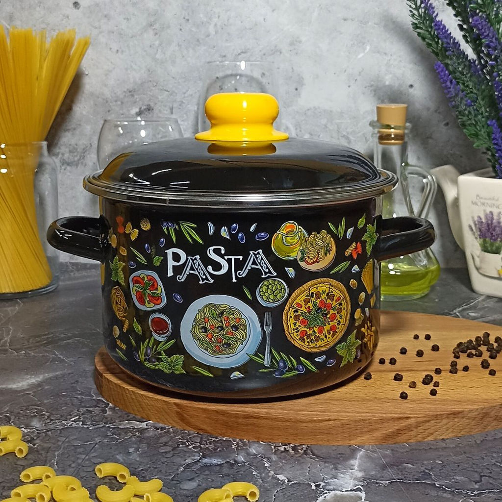 Кастрюля 3,0л цил. черн. Pasta 1RD181M - Стальэмаль фото 2