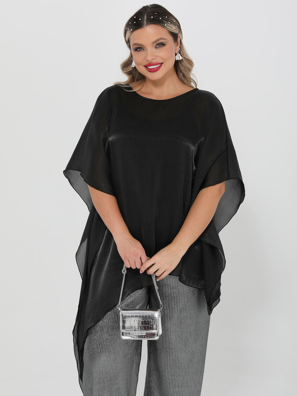 Блузка-накидка 0447-1с черный