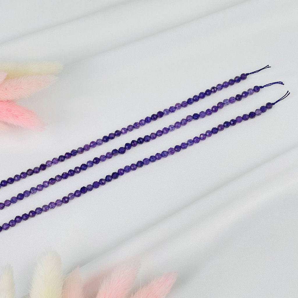 Бусины для украшений из Аметиста (96 бусин) 39 см