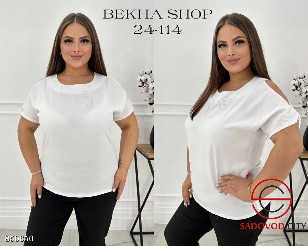 Футболка женская с разрезом на рукаве - Bruno фото 2