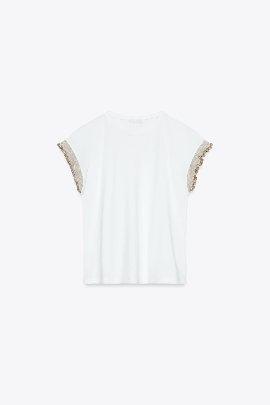METALLIC THREAD RUFFLE T-SHIRT - Zara фото 12