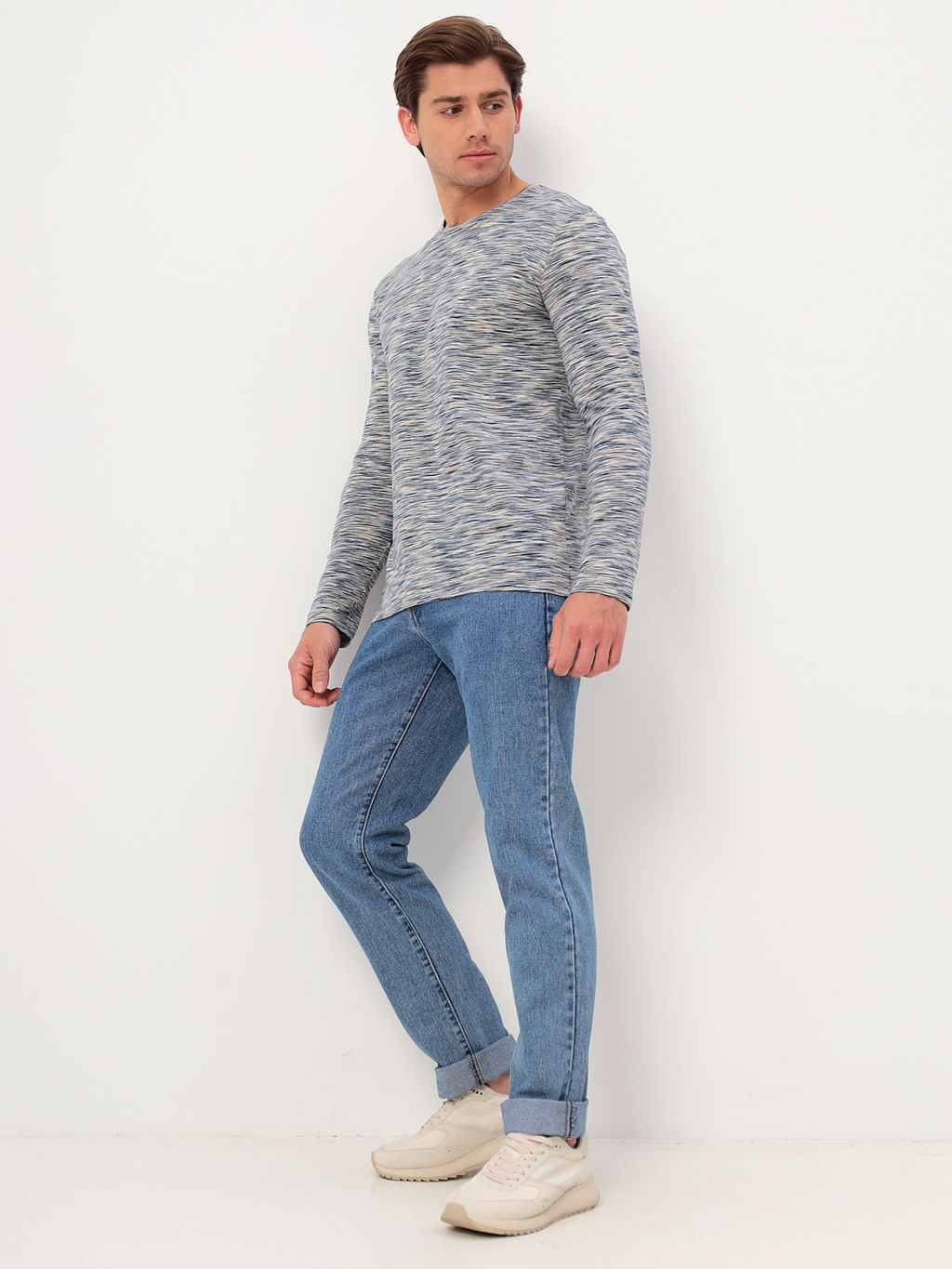 Футболка мужская длинный рукав GREG G165-KM-OR1048 (бежевый)  фото 5