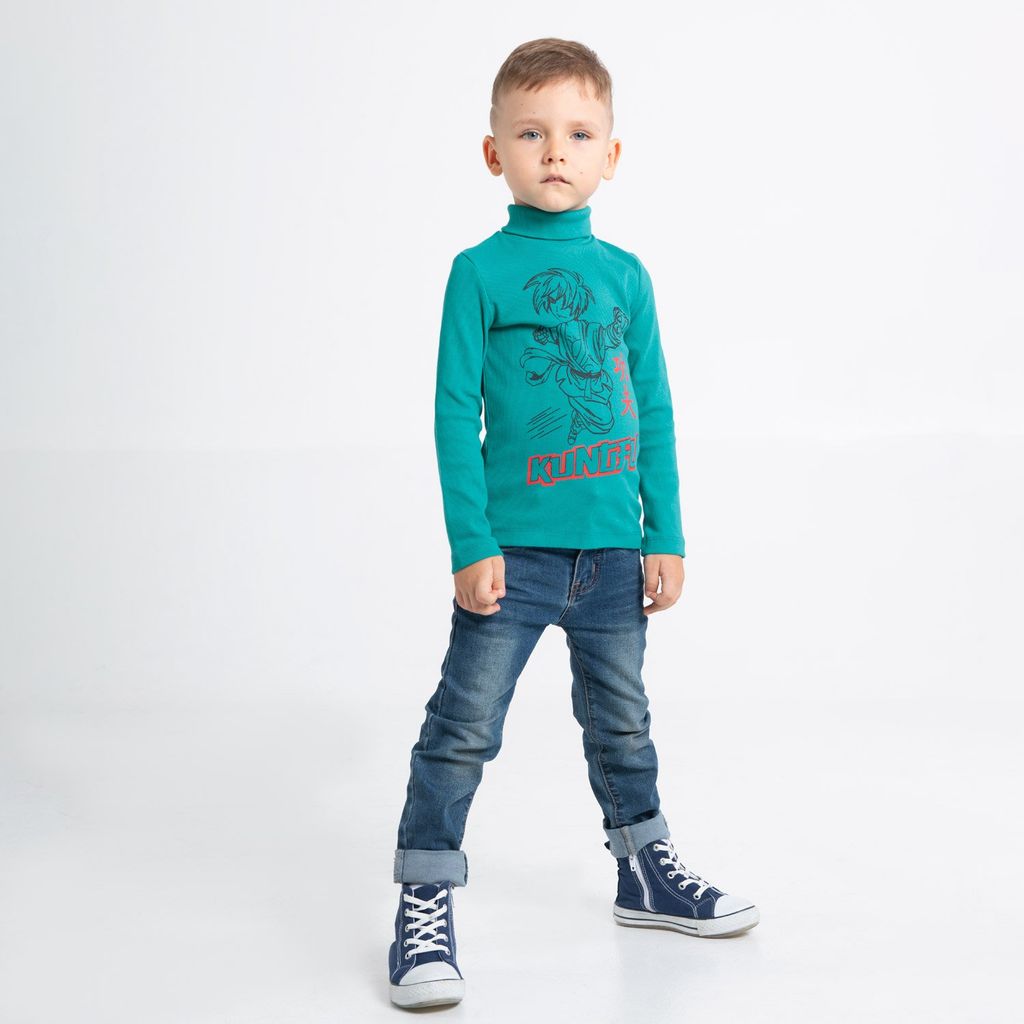 CRB wear/CWKB 62818-40-283 Водолазка для мальчика, изумрудный/Ex.Cherubino  фото 2