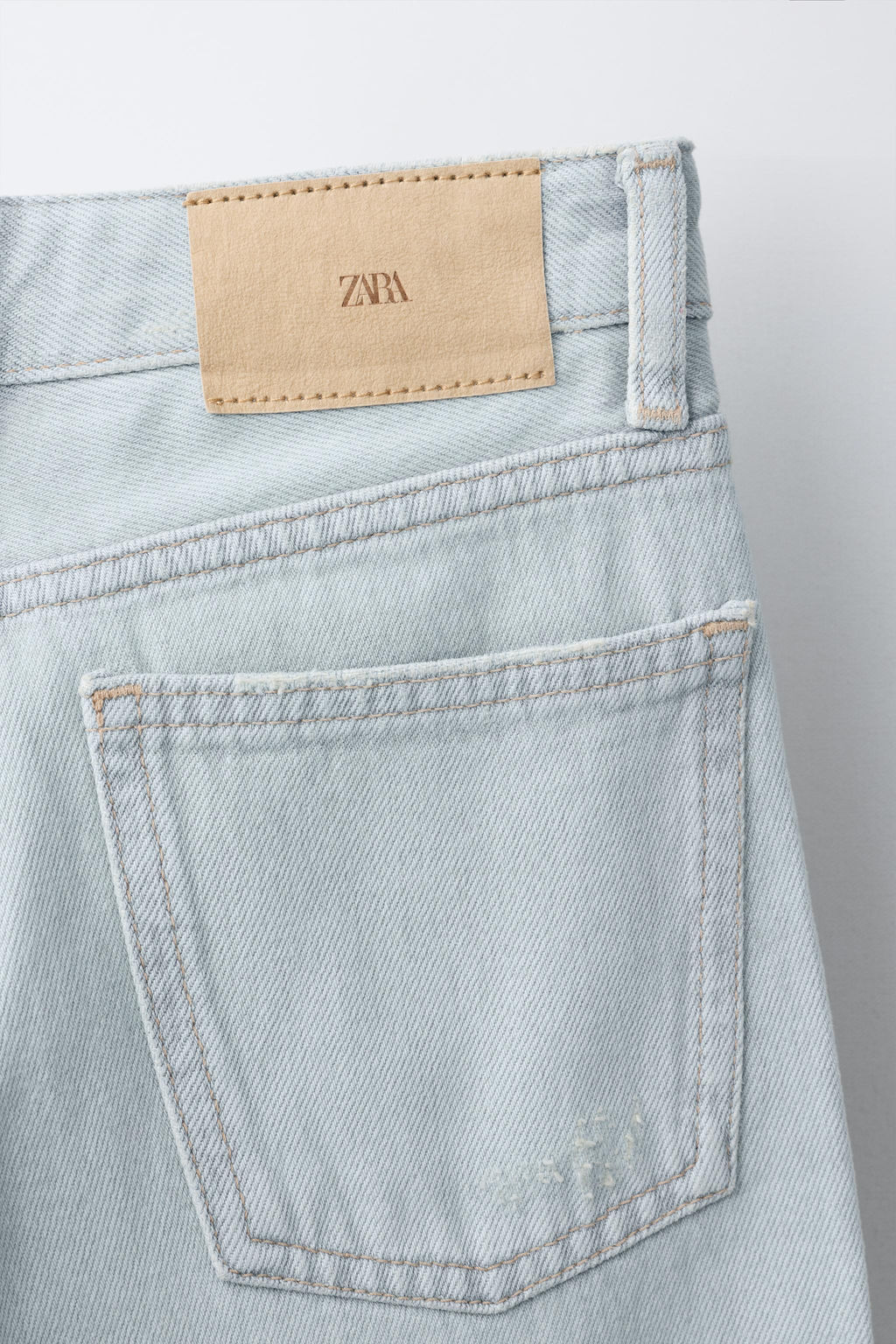 JEANS WIDE LEG ROTOS / Azul claro - Zara фото 4