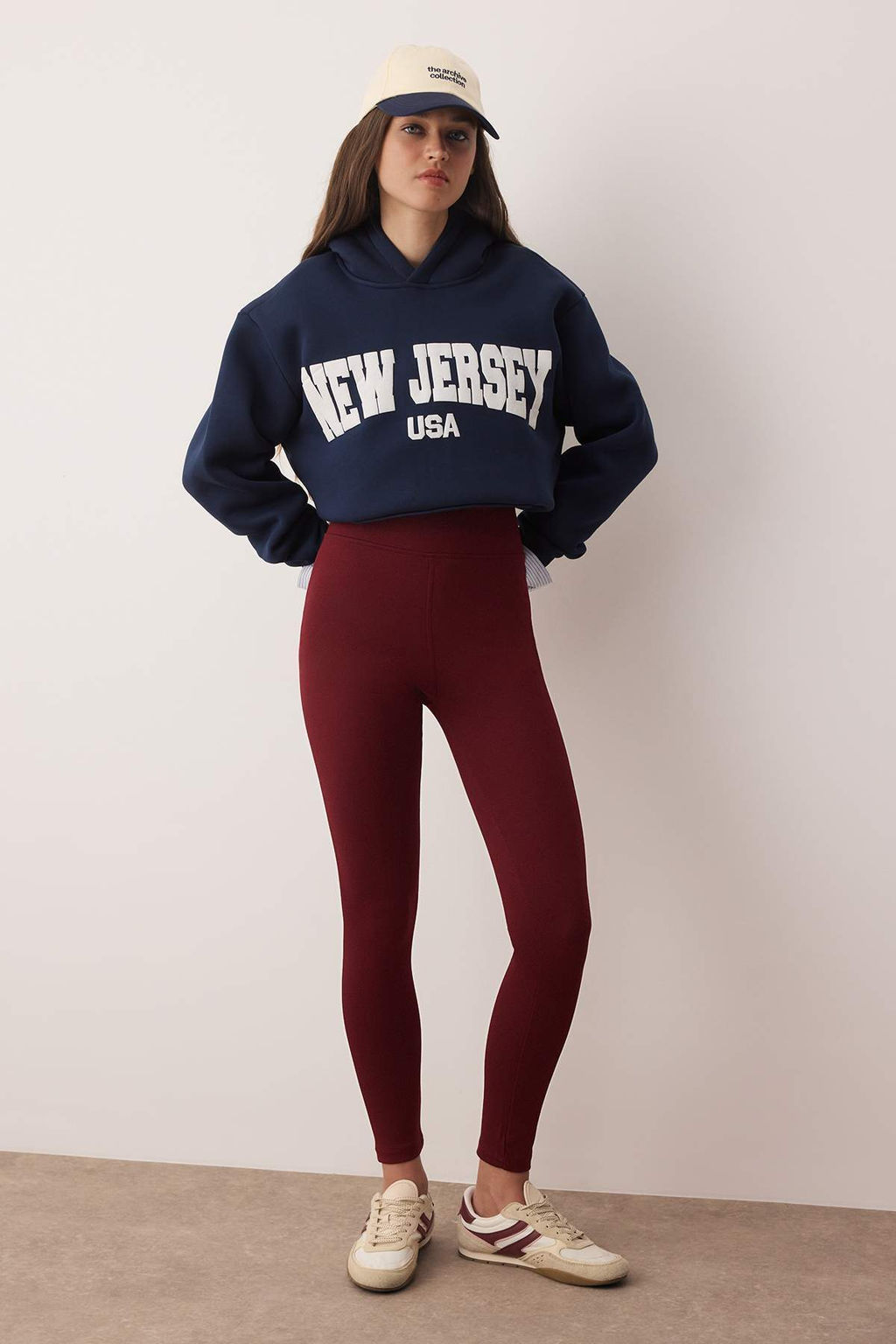Bordo Yuksek Bel Basic Beli Lastikli Interlok Orme Tayt TWOAW20TA0047
