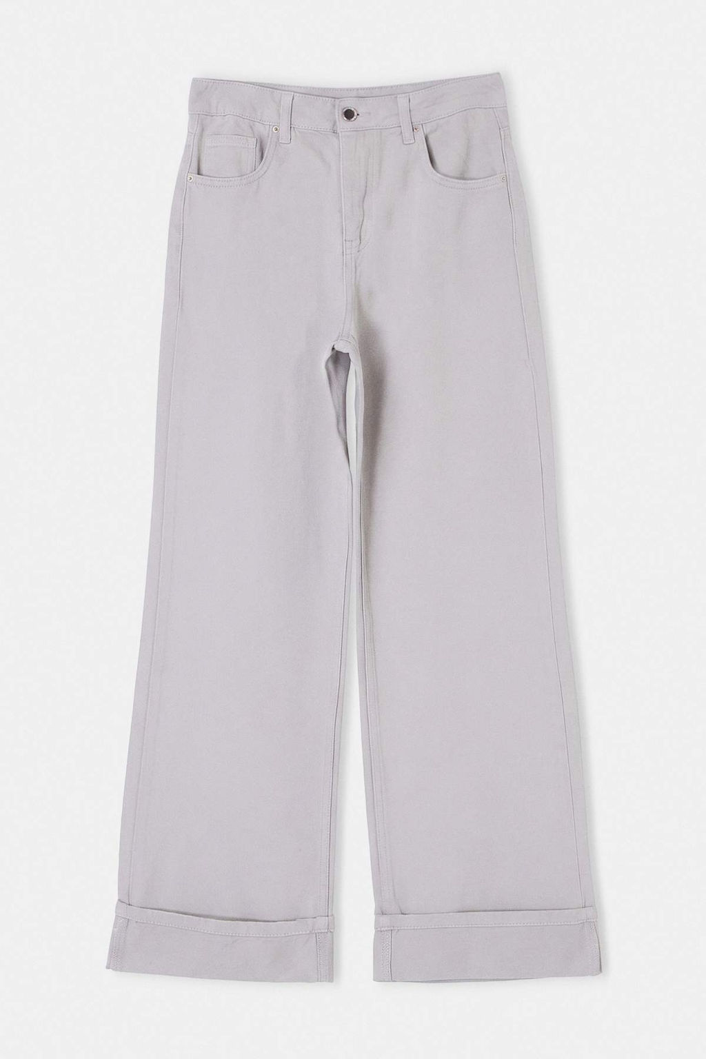 Gri D_K_ML_ Pa_a Detayl_ Y_ksek Bel Wde Leg Jeans TWOAW27JE00052 - Trendyolmilla фото 6