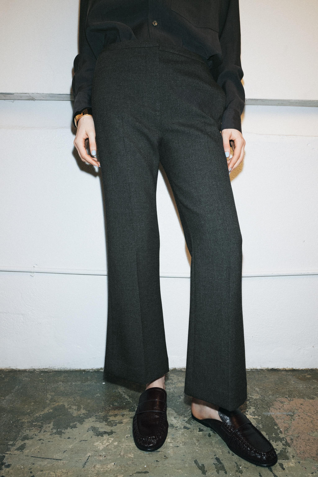 ZW COLLECTION CROPPED FLARE TROUSERS