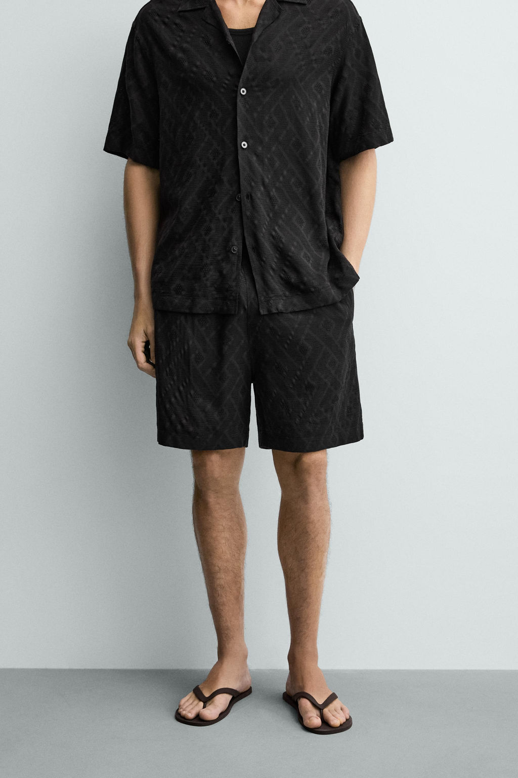 BERMUDA JACQUARD GEOM?TRICO / Negro - Zara фото 2