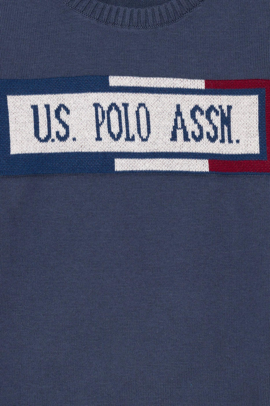 U. S. Polo Assn / Трикотажный свитер антрацитового меланжевого цвета для мальчика с круглым вырезом - U.s. polo assn фото 3