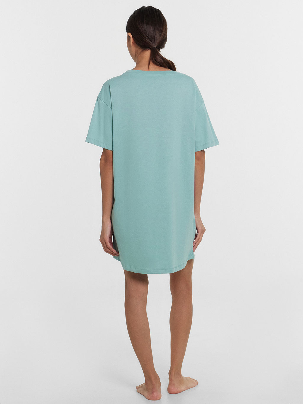 Сорочка ночная женская бирюзовая с надписью Amour пыльная бирюза +печать 572371 - Mark formelle фото 3