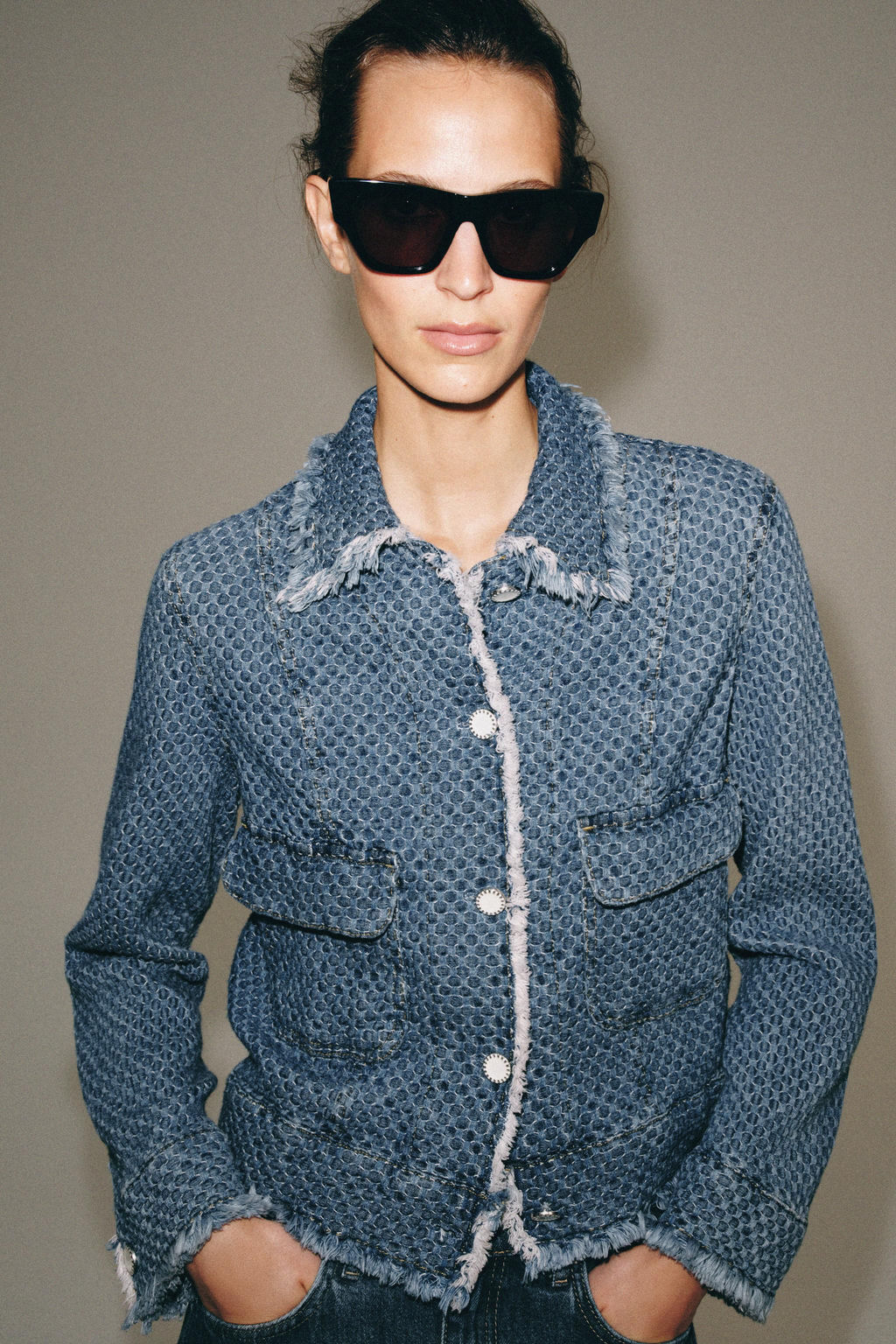 CHAQUETA DENIM ZW COLLECTION / Azul - Zara фото 2