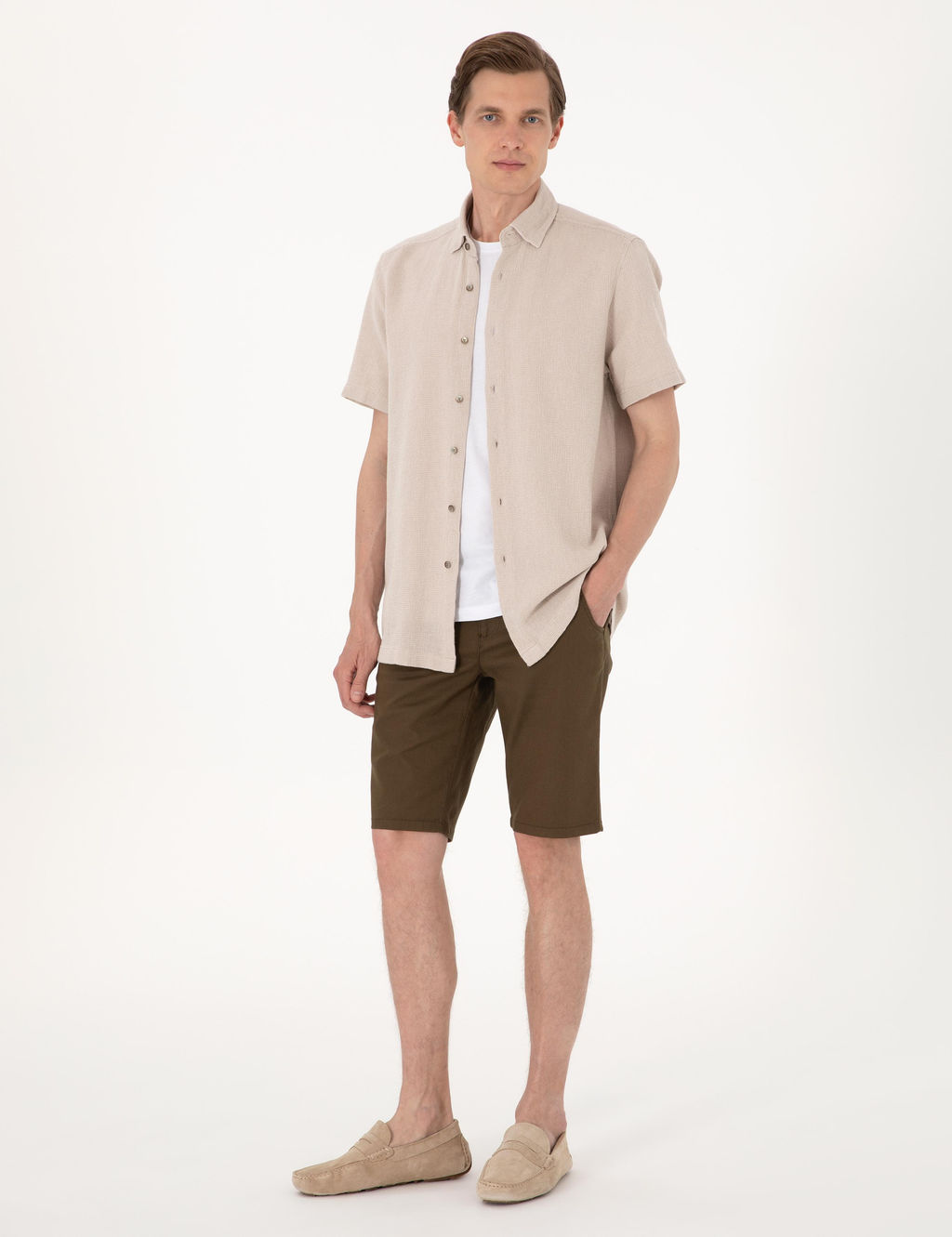 Bej Comfort Fit K_sa Kollu G_mlek - Pierre cardin фото 4