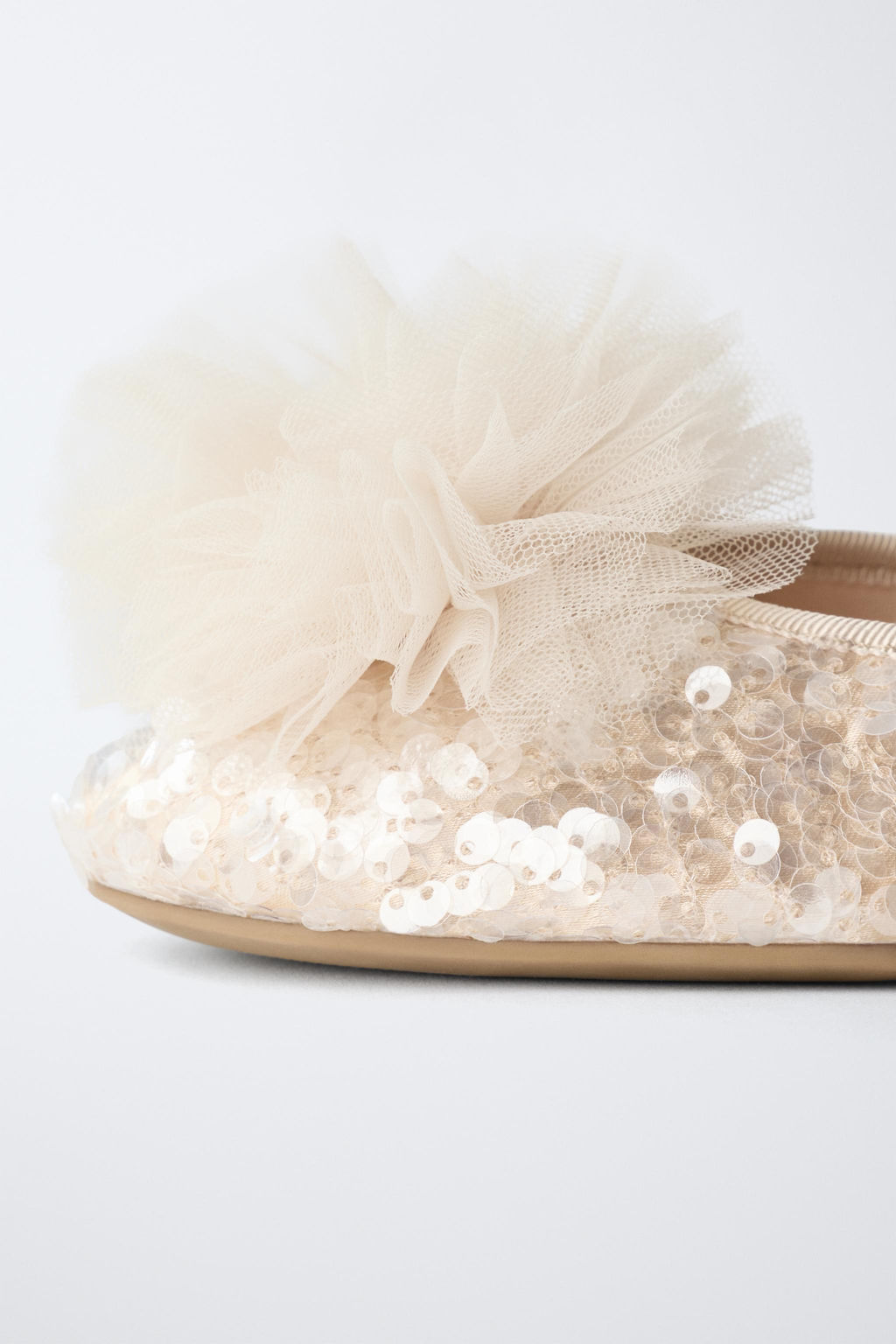 SEQUIN POMPOM BALLET FLATS - Zara фото 6