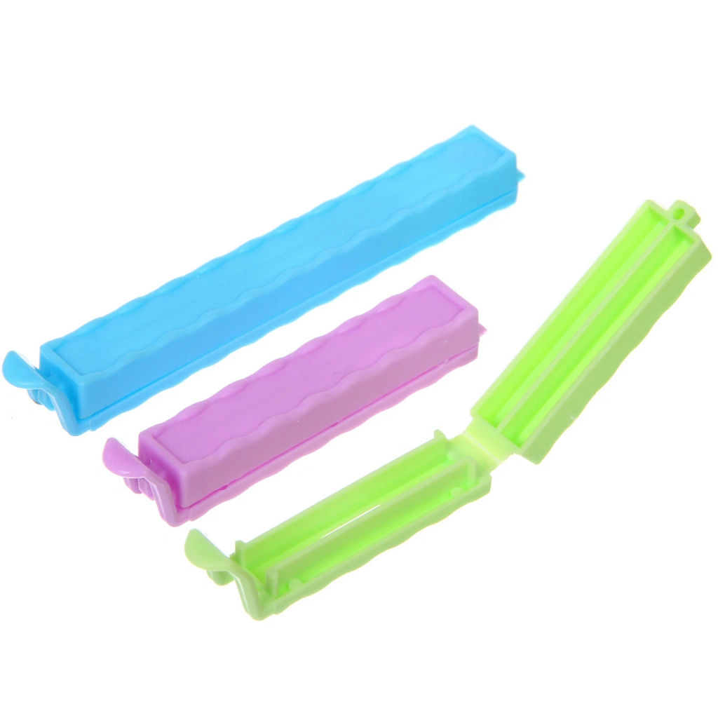 Цена за 5 шт. Зажим для пакета "Ассорти" 10шт (4шт*7.5см, 5шт*6см, 1шт*11см))