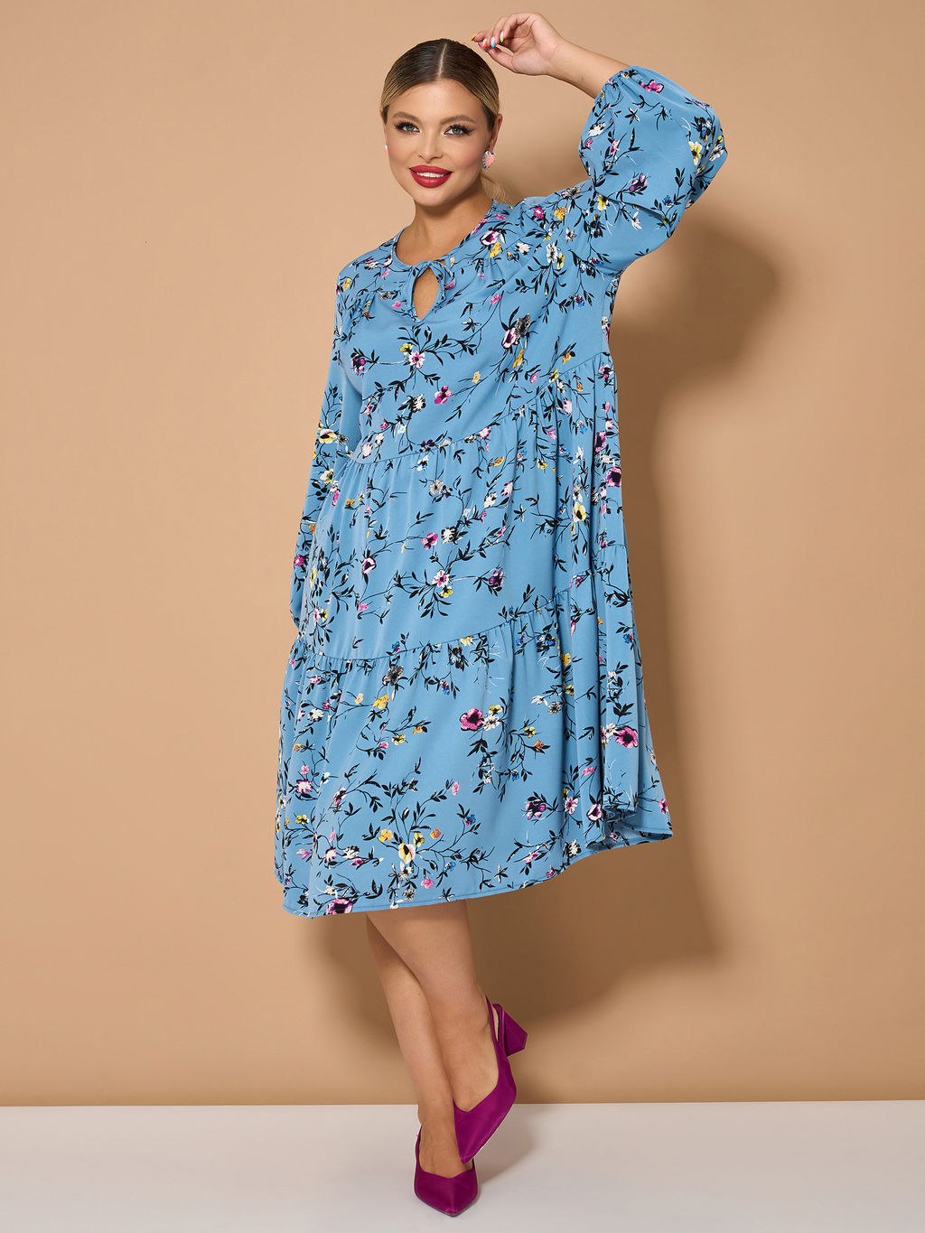 Платье 0060-23 темная фуксия - Dora фото 15