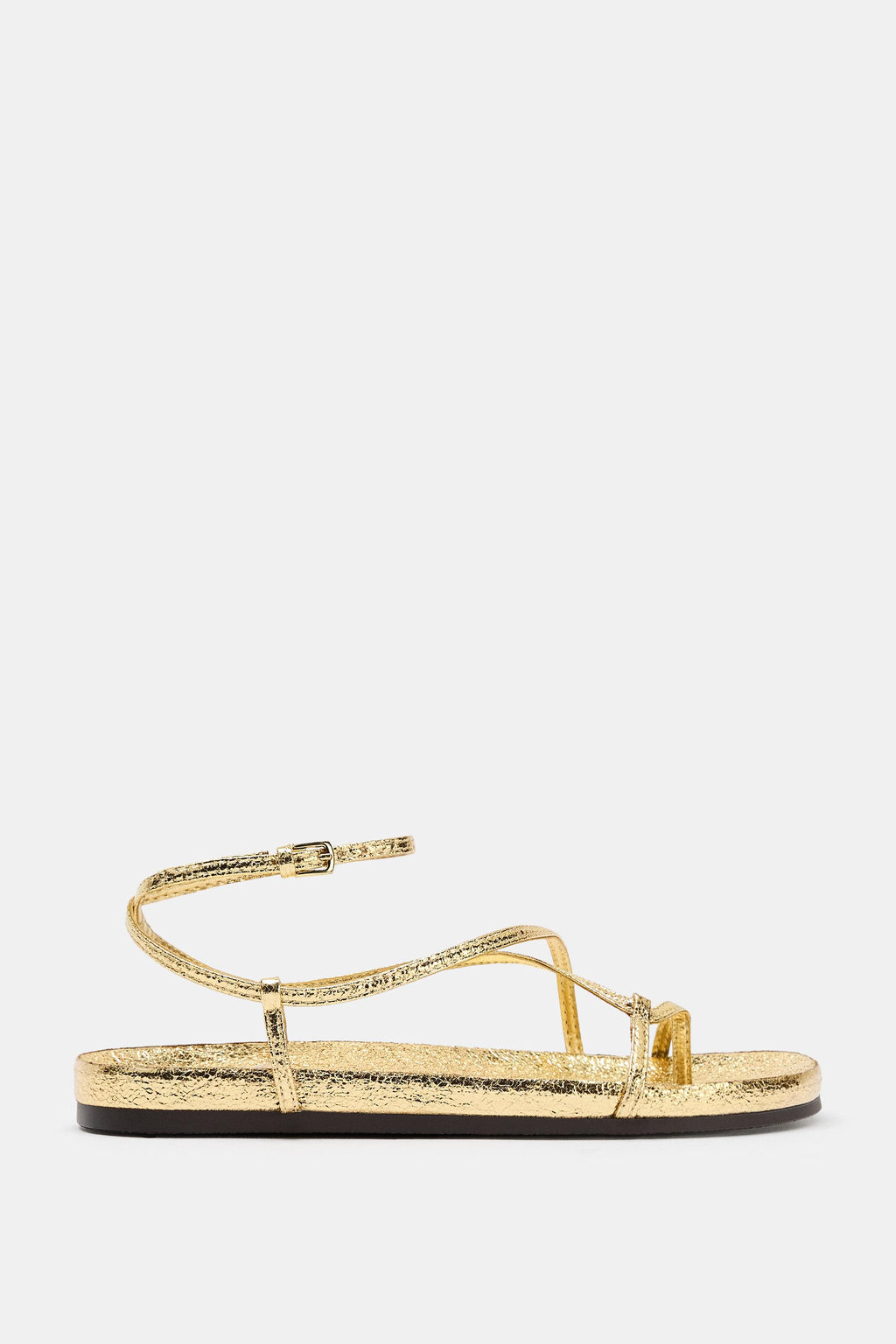 SANDALIA PLANA EFECTO METALIZADO / Oro - Zara фото 2