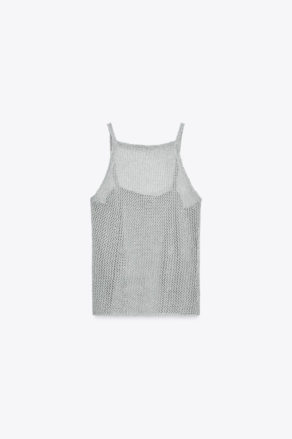 METALLIC THREAD CROCHET TOP - Zara фото 4