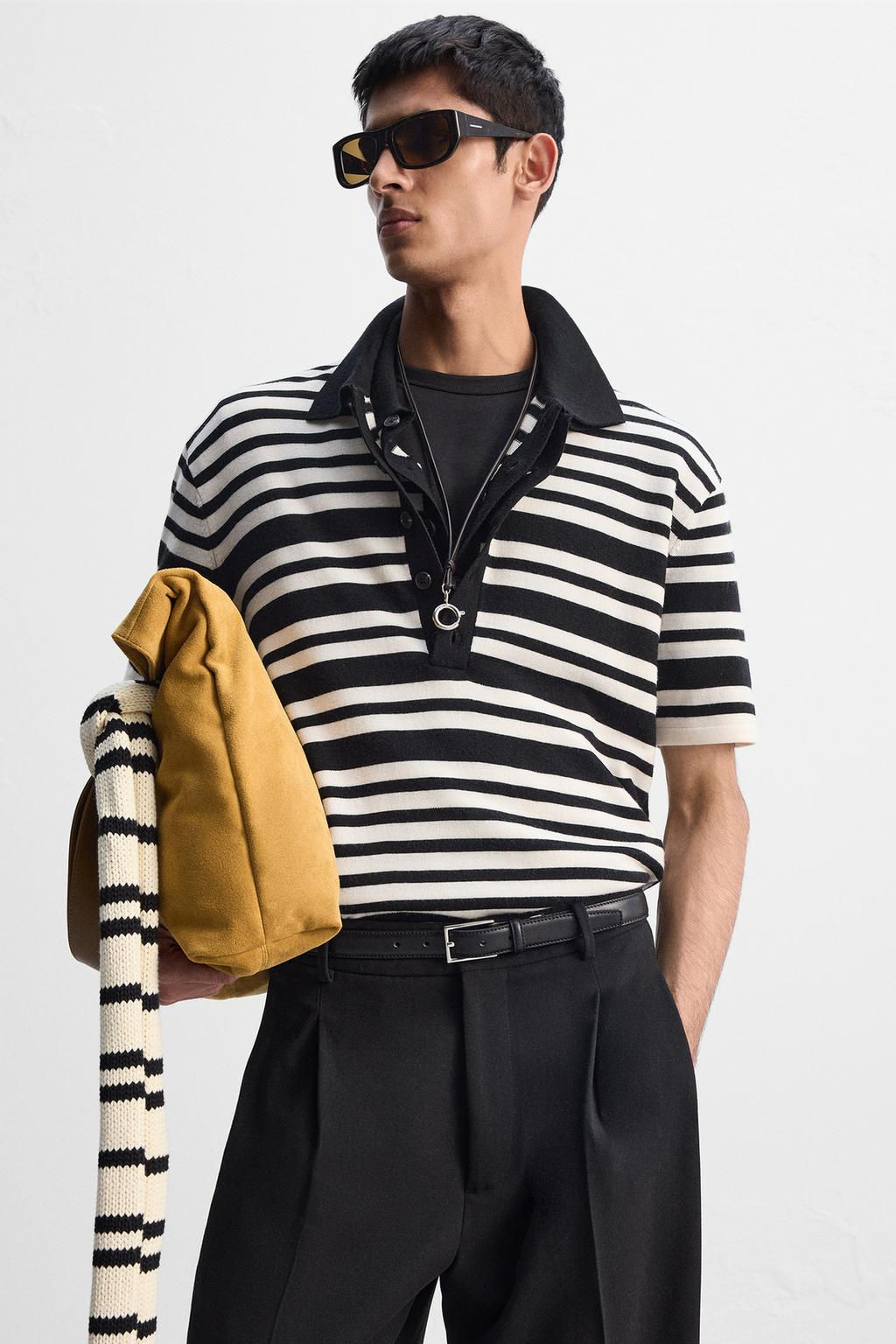 STRIPED KNIT LIMITED EDITION POLO SHIRT - Zara фото 6