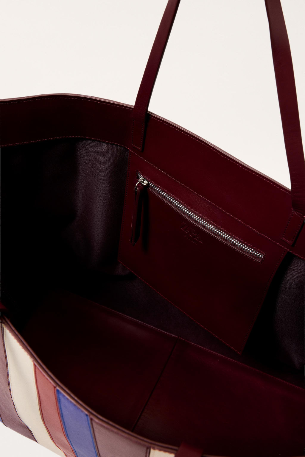 LEATHER STRIPED MAXI SHOPPER BAG - LIMITED EDITION