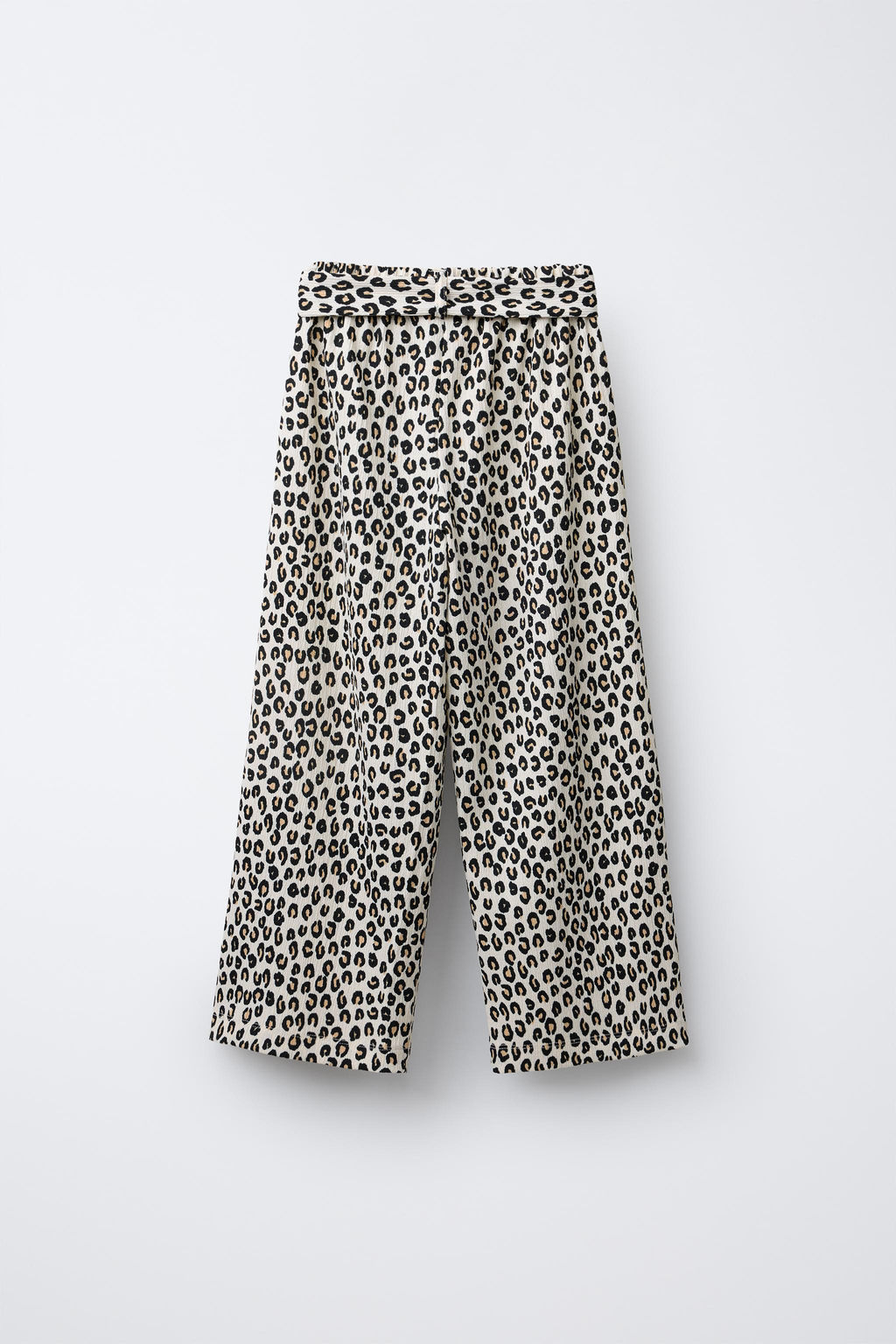 ANIMAL PRINT TEXTURED TROUSERS WITH BELT - Zara фото 2